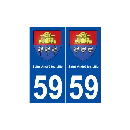 59 Saint-André-lez-Lille blason autocollant plaque stickers ville