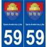 59 Saint-André-lez-Lille blason autocollant plaque stickers ville