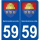 59 Saint-André-lez-Lille blason autocollant plaque stickers ville