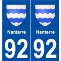 92 Nanterre blason autocollant plaque stickers ville