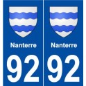92 Nanterre blason autocollant plaque stickers ville