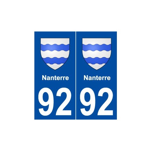 92 Nanterre blason autocollant plaque stickers ville