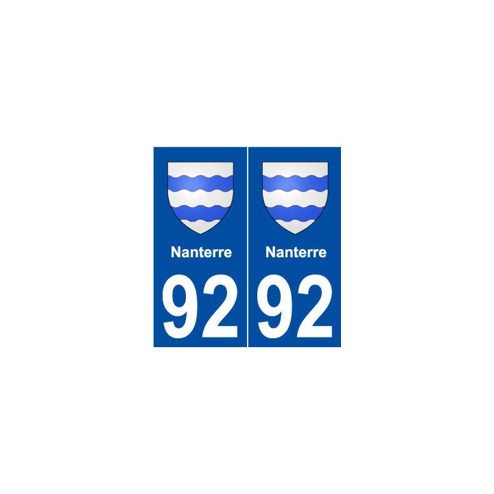 92 Nanterre blason autocollant plaque stickers ville
