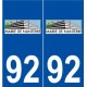 92 Nanterre logo autocollant plaque stickers ville