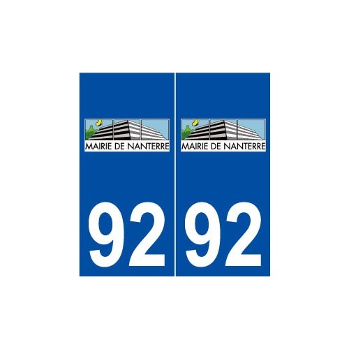 92 Nanterre logo autocollant plaque stickers ville