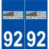 92 Nanterre logo autocollant plaque stickers ville