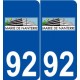 92 Nanterre logo autocollant plaque stickers ville