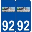 92 Nanterre logo autocollant plaque stickers ville