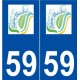 59 Saint-Saulve logo autocollant plaque stickers ville