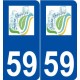 59 Saint-Saulve logo autocollant plaque stickers ville
