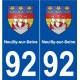 92 Neuilly-sur-Seine blason autocollant plaque stickers ville