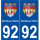 92 Neuilly-sur-Seine blason autocollant plaque stickers ville