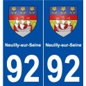 92 Neuilly-sur-Seine blason autocollant plaque stickers ville