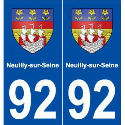 92 Neuilly-sur-Seine, france coat of arms decal plate sticker city