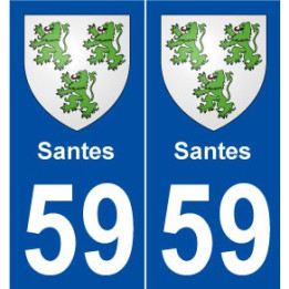 59 Santes blason autocollant plaque stickers ville