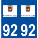 92 Neuilly-sur-Seine logo autocollant plaque stickers ville
