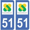 51 Marne autocollant plaque
