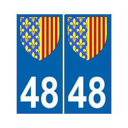 48 Lozère autocollant plaque blason armoiries stickers département