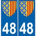 48 Lozère sticker plate coat of arms coat of arms stickers department