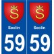 59 Seclin blason autocollant plaque stickers ville