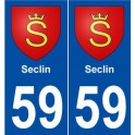 59 Seclin blason autocollant plaque stickers ville