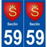 59 Seclin blason autocollant plaque stickers ville