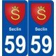 59 Seclin blason autocollant plaque stickers ville