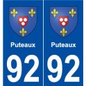 92 Puteaux blason autocollant plaque stickers ville