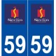 59 Seclin logo autocollant plaque stickers ville