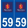 59 Seclin logo autocollant plaque stickers ville