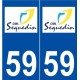 59 Sequedin logo autocollant plaque stickers ville