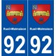 92 Rueil-Malmaison, france coat of arms decal plate sticker city