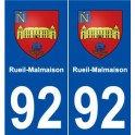 92 Rueil-Malmaison, france coat of arms decal plate sticker city