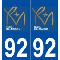92 Rueil-Malmaison logo autocollant plaque stickers ville