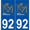 92 Rueil-Malmaison logo autocollant plaque stickers ville