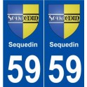 59 Sequedin blason autocollant plaque stickers ville