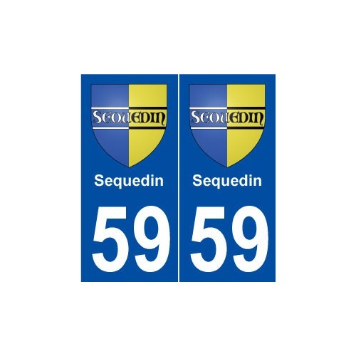 59 Sequedin blason autocollant plaque stickers ville