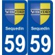 59 Sequedin blason autocollant plaque stickers ville