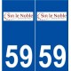 59 Sin-le-Noble logo autocollant plaque stickers ville