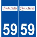 59 Sin-le-Noble logo autocollant plaque stickers ville