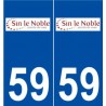 59 Sin-le-Noble logo autocollant plaque stickers ville