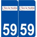 59 Sin-le-Noble logo autocollant plaque stickers ville
