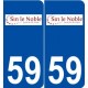 59 Sin-le-Noble logo autocollant plaque stickers ville