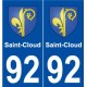 92 Saint-Cloud blason autocollant plaque stickers ville