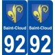 92 Saint-Cloud blason autocollant plaque stickers ville