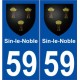 59 Sin-le-Noble blason autocollant plaque stickers ville