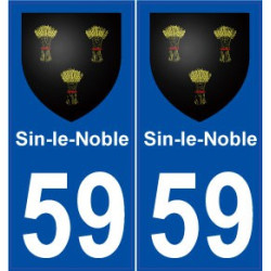59 Sin-le-Noble blason autocollant plaque stickers ville