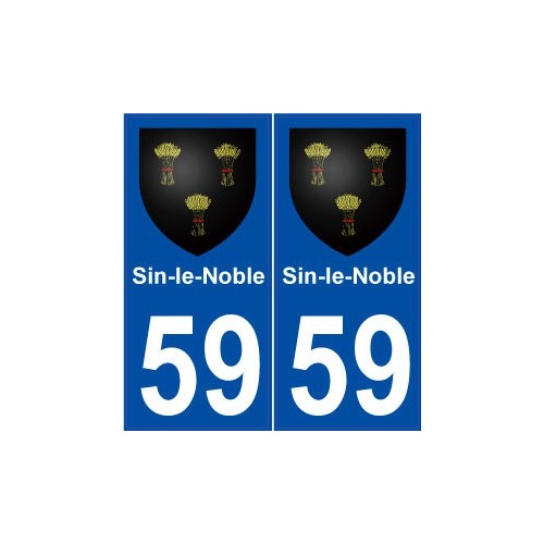 59 Sin-le-Noble blason autocollant plaque stickers ville