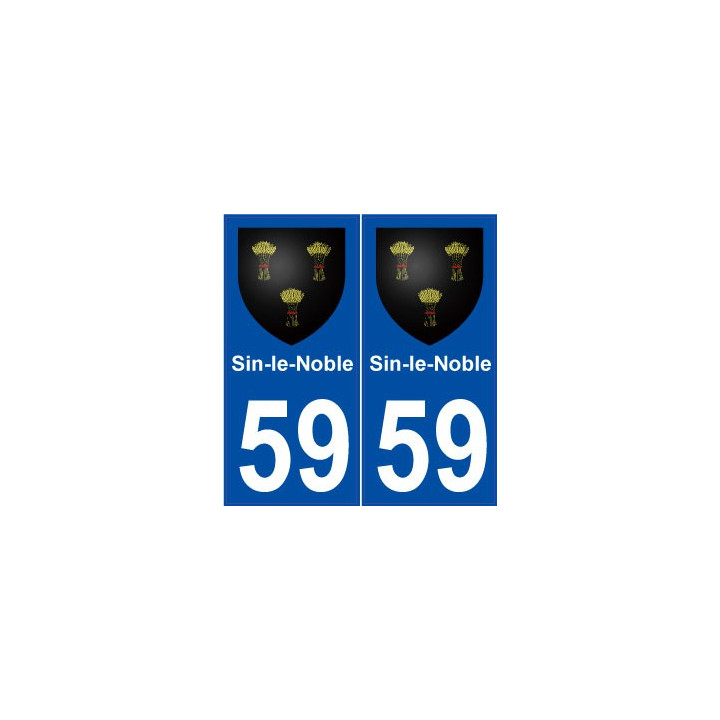 59 Sin-le-Noble blason autocollant plaque stickers ville