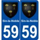 59 Sin-le-Noble blason autocollant plaque stickers ville